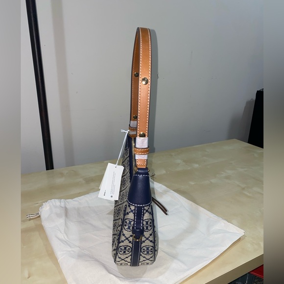 Tory Burch Blue and Tan Shoulder Bag - Picture 4 of 12